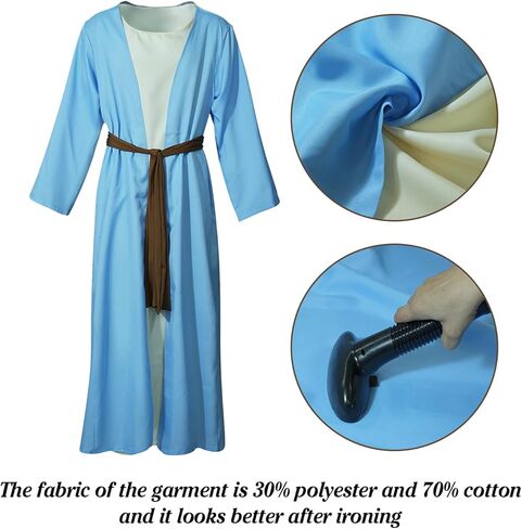 Adult Joseph Costume Shepherd Costumes Bible Robe Nativity Christian Halloween in Saudi Arabia