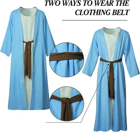Adult Joseph Costume Shepherd Costumes Bible Robe Nativity Christian Halloween in Saudi Arabia