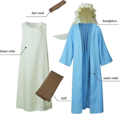 Adult Joseph Costume Shepherd Costumes Bible Robe Nativity Christian Halloween in Saudi Arabia