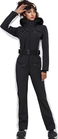 Ski Suit Womens Snow Suits One Piece, Winter Waterproof Windproof Cute Snow Outfits, Underarm Vent Snowsuit for Snowboarding in Saudi Arabia