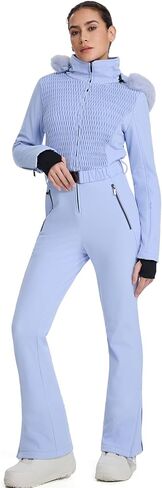 YEEFINE Women's One Piece Ski Suit Waterproof Snowsuits Insulated Snowboard Snow Suits Jacket Outfits Slim Fit Jumpsuits in Saudi Arabia