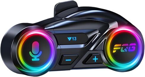Motorcycle Helmet Bluetooth Headset Speakers with HiFi Sound,Noise Cancellation,1000mAh Battery,25 Hours Use,Boom Mircrophone,Easy to Install Use with Golves,IPX6 Waterproof,Voice Assistant in Saudi Arabia