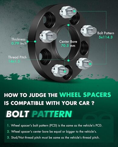 SCITOO 4Pcs 5x4.5 Wheel Spacers 20mm Studs 14x1.5 Bore 70.5mm Hubcentric Fit for Lincoln Aviator for Ford Explorer for Mustang in Saudi Arabia