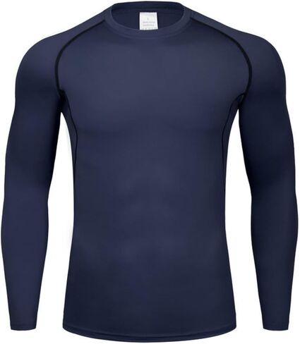 Men's Compression Top Shirt Long Sleeve Athletic T-Shirt Quick Dry Gym Running Basketball Football Training Undershirt in Saudi Arabia