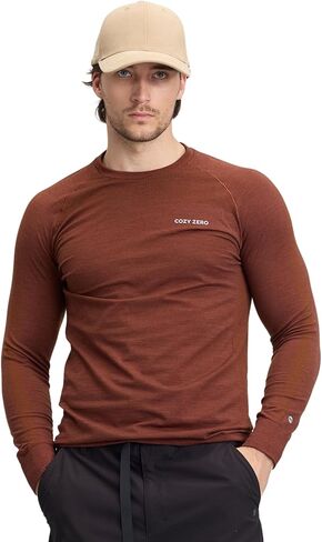 COZYZERO Men’s Merino Wool Long Sleeve Baselayer Shirt – Ultrafine Soft, Thermal & Breathable for Skiing & Snow Sports in Saudi Arabia