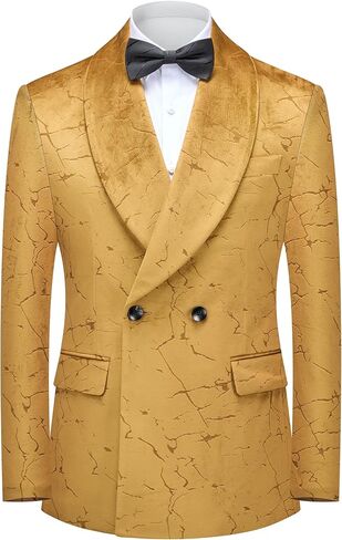 Men's Suit Slim Fit 2 Piece Set - Double Breasted Shawl Lapel Tuxedo for Wedding, Prom, Business & Formal Events in Saudi Arabia