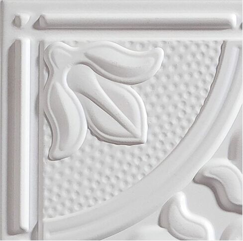 Genesis 2ft x 2ft White Antique Ceiling Tiles - Easy Drop-in Installation – Waterproof, Washable and Fire-Rated - High-Grade PVC to Prevent Breakage - Package of 12 Tiles in Saudi Arabia
