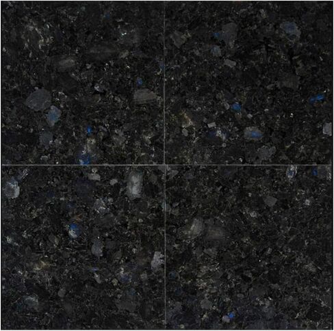 Tenedos Deep Black and Spark Blue Dot Granite Flooring Bathroom Wall Backsplash Entrance Foyer Fireplace Kitchen Countertops - 12 x 12 Polished Tile in Saudi Arabia