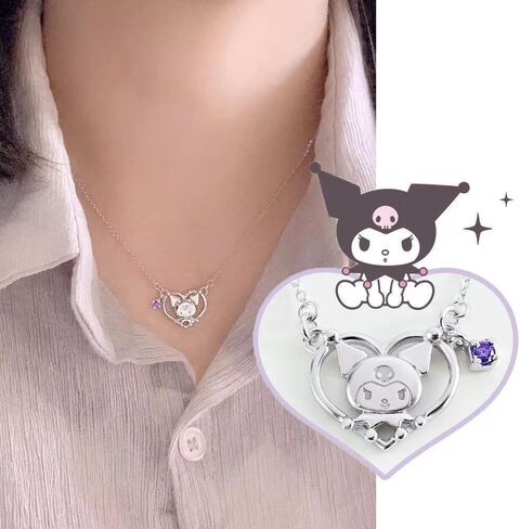 Kawaii Anime Bracelets and Necklace Set with Jewelry Box Adjustable Stainless Steel Bracelets Necklace Accessories Cute Stuff Bangle Gifts for Women in Saudi Arabia