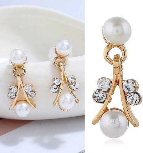 A Set Gold Color Bride Jewelry Sets For Women Luxury Choker Pearl Necklace Earrings Wedding Dress Bridal Necklace Sets Fashion in Saudi Arabia