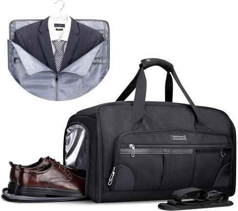 WITZMAN Garment Duffle Bags for Travel Mens Large Convertible Carry On Suit Garment Bag for Men Hanging Clothes with Shoe Compartment（B725 Black） in Saudi Arabia