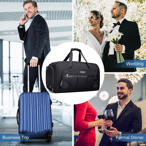 WITZMAN Garment Duffle Bags for Travel Mens Large Convertible Carry On Suit Garment Bag for Men Hanging Clothes with Shoe Compartment（B725 Black） in Saudi Arabia