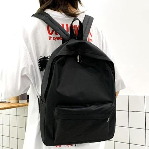 A Lightweight Backpack Suitable For Both Men And Women, Waterproof Daily Solid Color Portable Backpack, Suitable For Travel, Work And Leisure -Black in Saudi Arabia