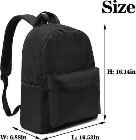 A Lightweight Backpack Suitable For Both Men And Women, Waterproof Daily Solid Color Portable Backpack, Suitable For Travel, Work And Leisure -Black in Saudi Arabia