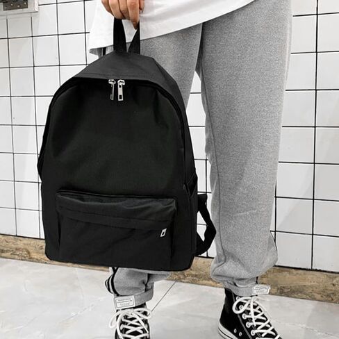 A Lightweight Backpack Suitable For Both Men And Women, Waterproof Daily Solid Color Portable Backpack, Suitable For Travel, Work And Leisure -Black in Saudi Arabia