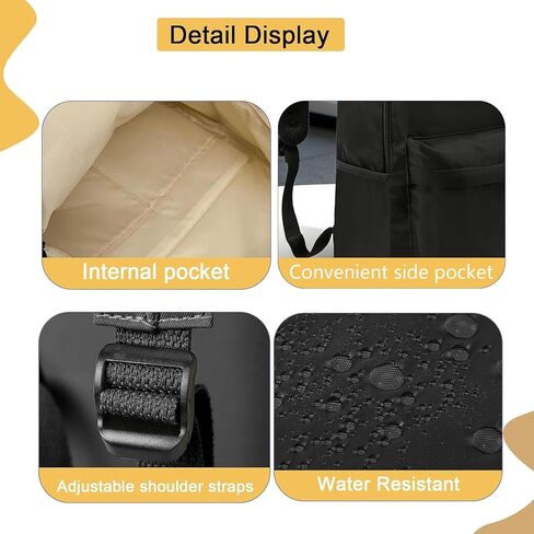 A Lightweight Backpack Suitable For Both Men And Women, Waterproof Daily Solid Color Portable Backpack, Suitable For Travel, Work And Leisure -Black in Saudi Arabia