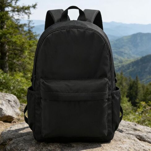 A Lightweight Backpack Suitable For Both Men And Women, Waterproof Daily Solid Color Portable Backpack, Suitable For Travel, Work And Leisure -Black in Saudi Arabia