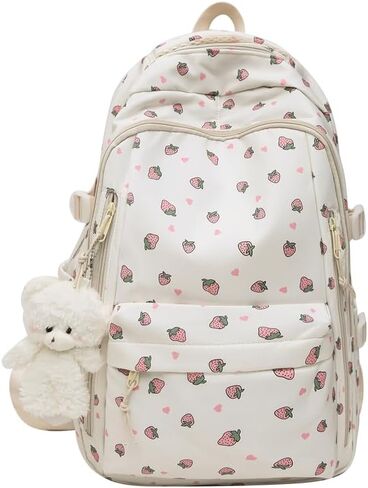 Cherry Backpack for Women Coquette Aesthetic Nylon Rucksack Cute Kawaii Backpack With Cherry Pattern in Saudi Arabia