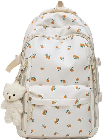 Cherry Backpack for Women Coquette Aesthetic Nylon Rucksack Cute Kawaii Backpack With Cherry Pattern in Saudi Arabia