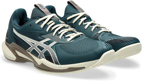 ASICS Men's Solution Speed FlyteFoam 3 Tennis Shoes, 12, White/Greyish Purple in Saudi Arabia