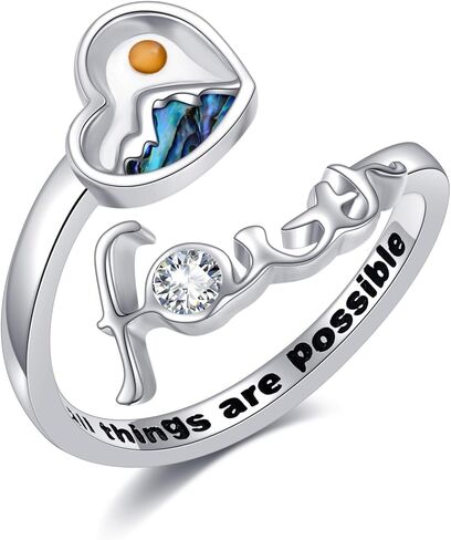 Sobriety Ring 925 Sterling Silver Abalone Shell AA Ring Sobriety Alcoholics Anonymous Recovery Jewelry for women in Saudi Arabia
