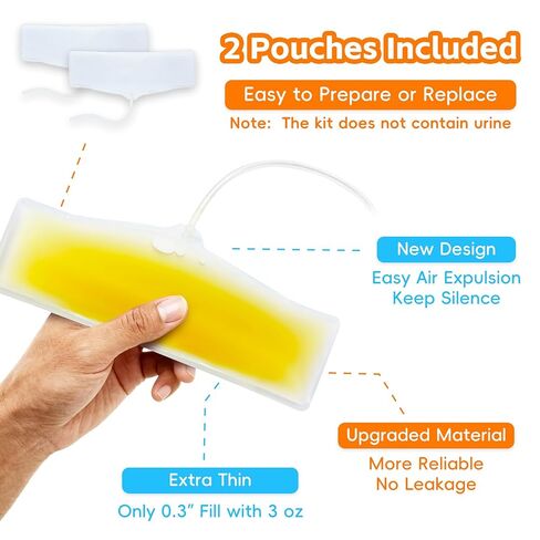 Urine Test Complete Kit with 2 Sample Bags - 2 to 4 oz Sample Bag on Belt, 43" Adjustable Belt, Include 10 Thermometer Stickers and 1 Silicone Funnel in Kuwait