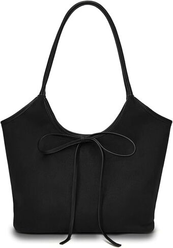 Vintage Suede Bow Tote Bag for Women Girls Slouchy Shoulder Bag Large Capacity Hobo Bag Satchel Purse Underarm Bag in Saudi Arabia