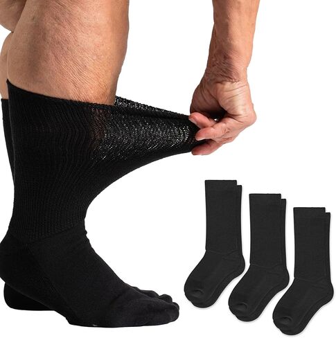 مجموعة من 3 جوارب Viasox EasyStretch لمرضى السكري للرجال والنساء، جوارب غير ملزمة للاعتلال العصبي in Kuwait