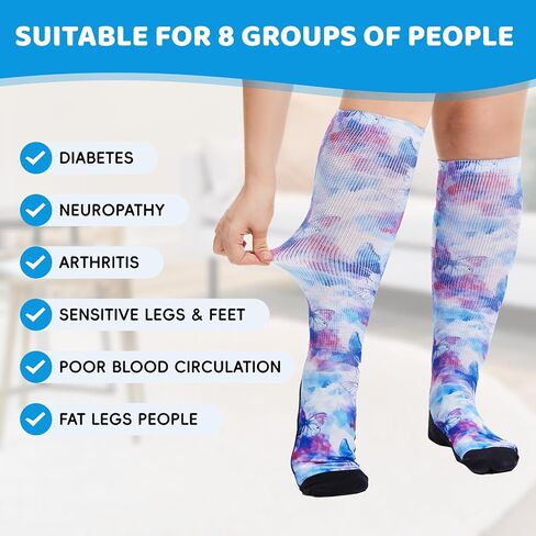 Artfasion Non Binding Diabetic Socks: Hospital Calf Socks for Men Women Elderly Pregnant Bariatric Size 9-15 in Saudi Arabia
