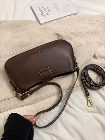 Women's Retro Zipper Suede Shoulder Handbags Top Handle Buckle Underarm Purse in Saudi Arabia