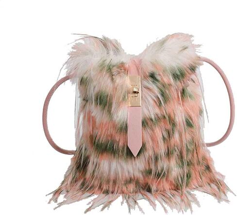 Furry Purse, Faux Fur Crossbody Bag Y2K Fluffy Bag Fuzzy Purses for Women in Saudi Arabia