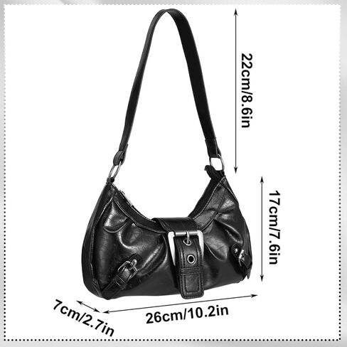 Women's Y2k Purse Shoulder Bag Vintage Buckle Handbag Goth Punk Hobo Bags Y2k Accessories Set Vintage Jewelry Set for Women in Saudi Arabia