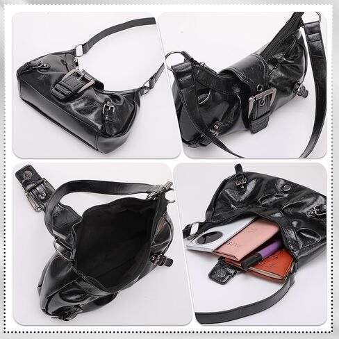 Women's Y2k Purse Shoulder Bag Vintage Buckle Handbag Goth Punk Hobo Bags Y2k Accessories Set Vintage Jewelry Set for Women in Saudi Arabia