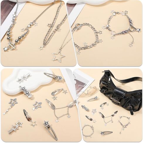 Women's Y2k Purse Shoulder Bag Vintage Buckle Handbag Goth Punk Hobo Bags Y2k Accessories Set Vintage Jewelry Set for Women in Saudi Arabia