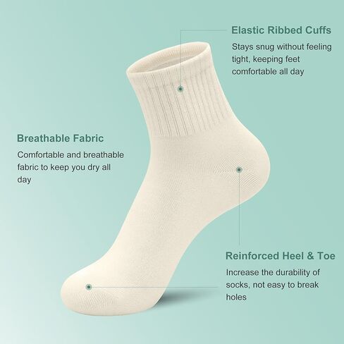 Women Cotton Quarter Socks Thin Mini Crew Elastic Casual Soft Comfort Above Ankle Socks 6 Pairs in Saudi Arabia