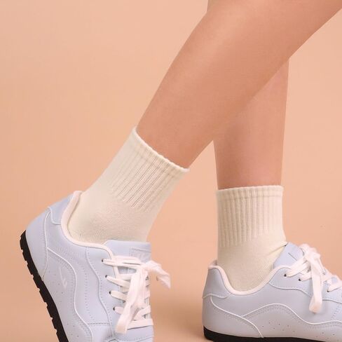 Women Cotton Quarter Socks Thin Mini Crew Elastic Casual Soft Comfort Above Ankle Socks 6 Pairs in Saudi Arabia