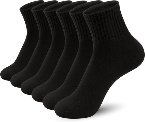Women Cotton Quarter Socks Thin Mini Crew Elastic Casual Soft Comfort Above Ankle Socks 6 Pairs in Saudi Arabia