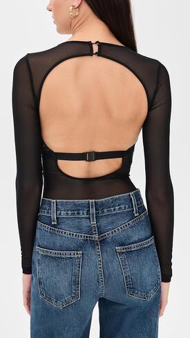 Bardot Women's Farrah Lace Mesh Thong Bodysuit in Saudi Arabia