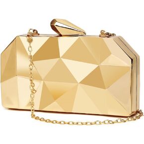 Gold Evening Bag,Geometric Evening Clutch,Metallic Gold Bags,Evening Bags for Wedding, Party&Formal Evening in Saudi Arabia