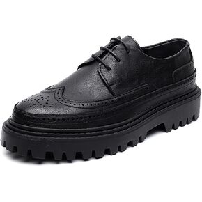 Men's Platform Brogue Dress Shoes Fashion Dress Office Shoes Business Work Casual Wingtip Oxford in Saudi Arabia