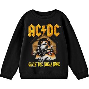 Bioworld ACDC Givin The Dog A Bone طاقم الرقبة طويلة الأكمام الأولاد البلوز الأسود in Kuwait