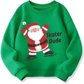 Kids Christmas Sweatshirt Boys Girls Ugly Xmas Santa Reindeer Graphic Shirt Toddler Long Sleeve Pullover Outfit Tops in Kuwait