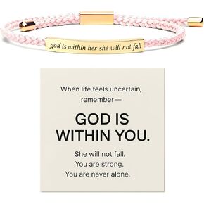 God Is Within Her She Will Not Fall Bracelet Bible Verse Bracelets Psalm 23 Bracelet Inspirational Christian Faith Gifts for Women Trendy in Kuwait
