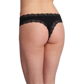 Fleur't Women's Iconic Lace Thong 103, Black, S in Saudi Arabia
