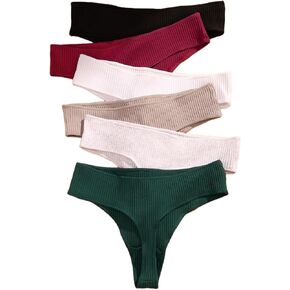 XI LIU 6 Pack Cotton Thongs for Women Comfortable Breathable Seamless Thongs for Women Soft Womens Panties in Saudi Arabia