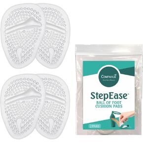 Comfwalk® StepEase™ - وسادات هلامية لمشط القدم لتخفيف آلام مقدمة القدم - وسائد ناعمة لمقدمة القدم للكعب العالي والأحذية المسطحة والأحذية الرسمية - وسادات جل قابلة لإعادة الاستخدام ممتصة للصدمات ومضادة للانزلاق (شفافة وعادية) in Kuwait