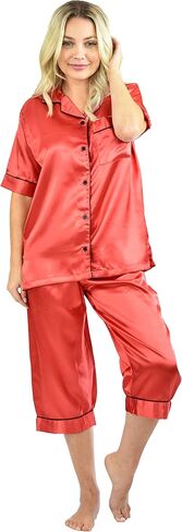 Up2date Fashion Short Sleeve PJ with Cropped Pants, 5 Colors, Style#PJ-10 in Saudi Arabia