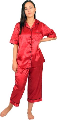 Up2date Fashion Short Sleeve PJ with Cropped Pants, 5 Colors, Style#PJ-10 in Saudi Arabia