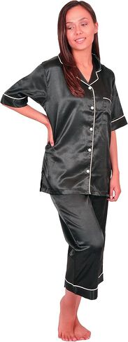 Up2date Fashion Short Sleeve PJ with Cropped Pants, 5 Colors, Style#PJ-10 in Saudi Arabia