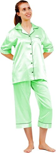 Up2date Fashion Short Sleeve PJ with Cropped Pants, 5 Colors, Style#PJ-10 in Saudi Arabia